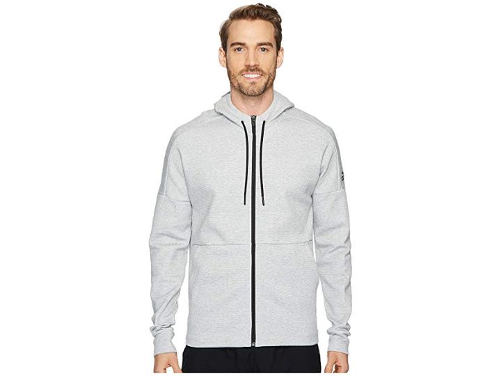 Adidas Sport Id Stadium Full-zip Hoodie (stadium Heather/grey) Men's Sweatshirt