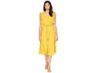 1.state Sleeveless Button Down Midi Dress With Ruffles (rich Marigold) Women's Dress