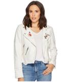 Blank Nyc Vegan Leather Floral Jacket In Full Bloom (full Bloom) Women's Coat