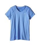 Nike Kids Greens Top (little Kids/big Kids) (chalk Blue/metallic Silver) Girl's Short Sleeve Pullover
