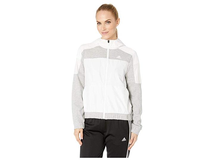 Adidas S2s Jacket (medium Grey Heather/white) Women's Coat