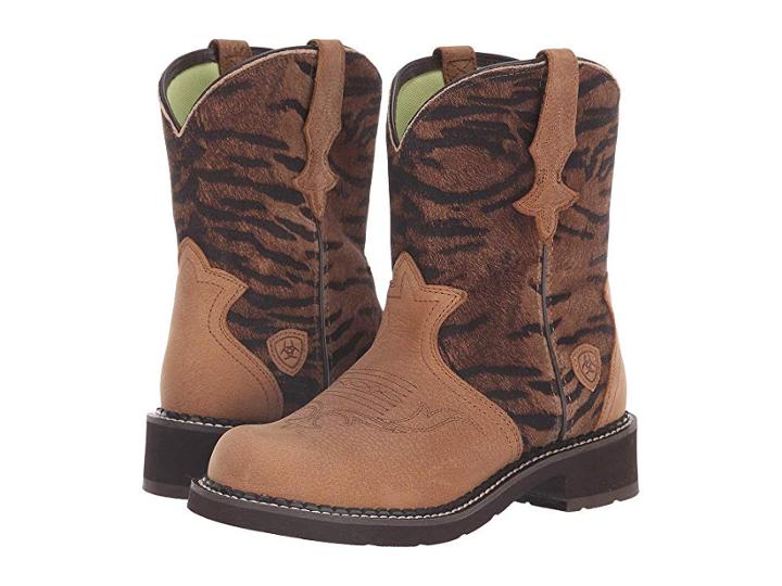 Ariat Fatbaby Heritage Trio (tan/vintage Tiger Print) Cowboy Boots