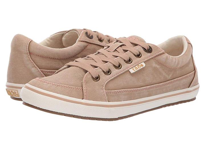 Taos Footwear Moc Star (tan Softy Canvas Distressed) Women's Lace Up Casual Shoes