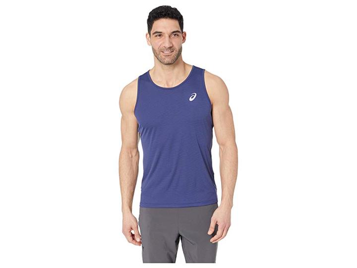 Asics Run Silver Singlet (indigo Blue) Men's Workout