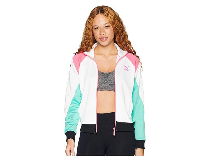 Puma Retro Track Jacket (puma White/biscay Green) Women's Coat