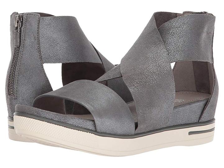Eileen Fisher Sport (silver Metallic Suede) Women's Sandals