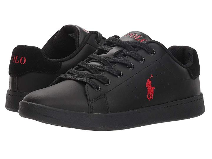 Polo Ralph Lauren Kids Quilton (big Kid) (black Leather/red Pony Player) Boy's Shoes