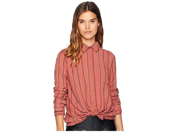 Roxy Concrete Streets Stripe Woven Traditional Top (whitered Rose Poetic Stripe Vertical) Women's Clothing