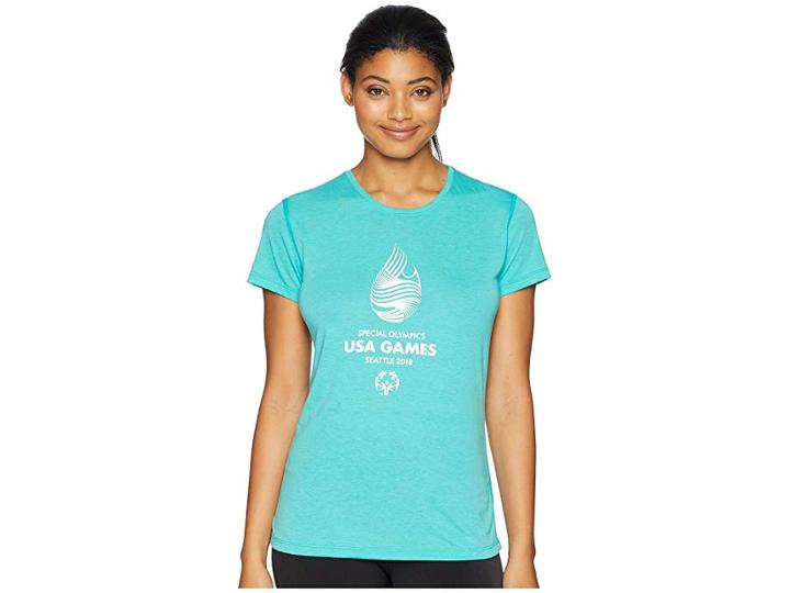 Brooks Usa Games Event Short Sleeve (teal) Women's Clothing
