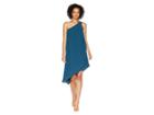 Adrianna Papell One Shoulder Draped Gauzy Crepe Dress (midnight Jungle) Women's Dress
