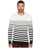 Ag Adriano Goldschmied Tanner Crew Neck Sweater (trench Stripe City Fog Black) Men's Sweater