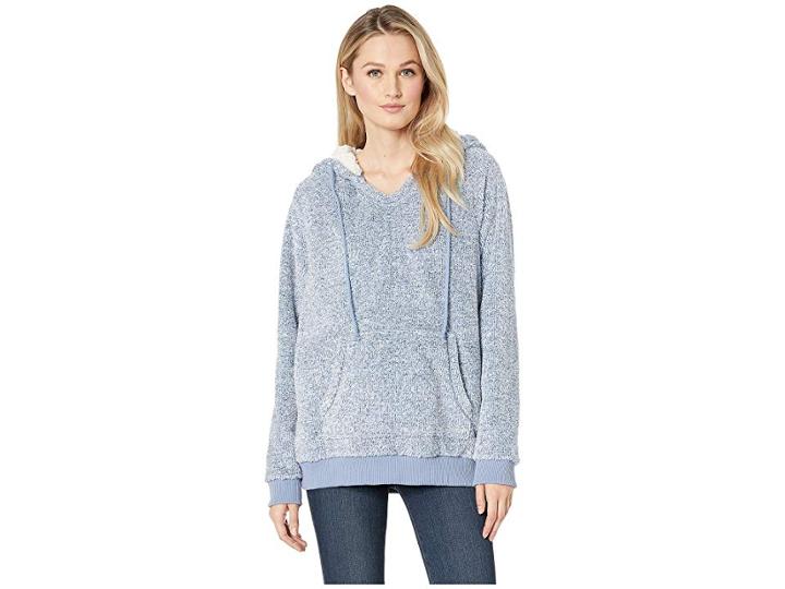 Dylan By True Grit Ultra Soft Brushed Fleece Inside Out Cozy Hoodie (denim) Women's Sweatshirt
