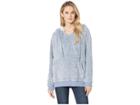 Dylan By True Grit Ultra Soft Brushed Fleece Inside Out Cozy Hoodie (denim) Women's Sweatshirt
