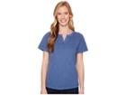 Woolrich First Forks Knit Split Neck S/s Tee Ii (bijou Blue) Women's T Shirt