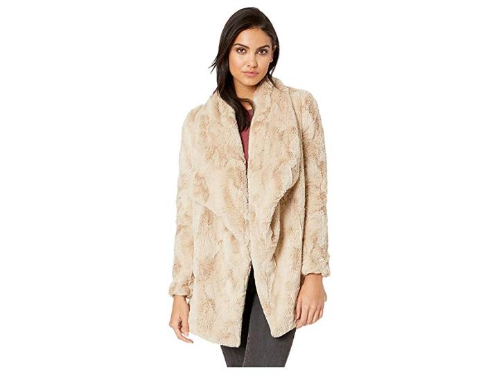 Jack By Bb Dakota Warm Thoughts Soft Wubby Drape Front Jacket (oatmeal) Women's Coat