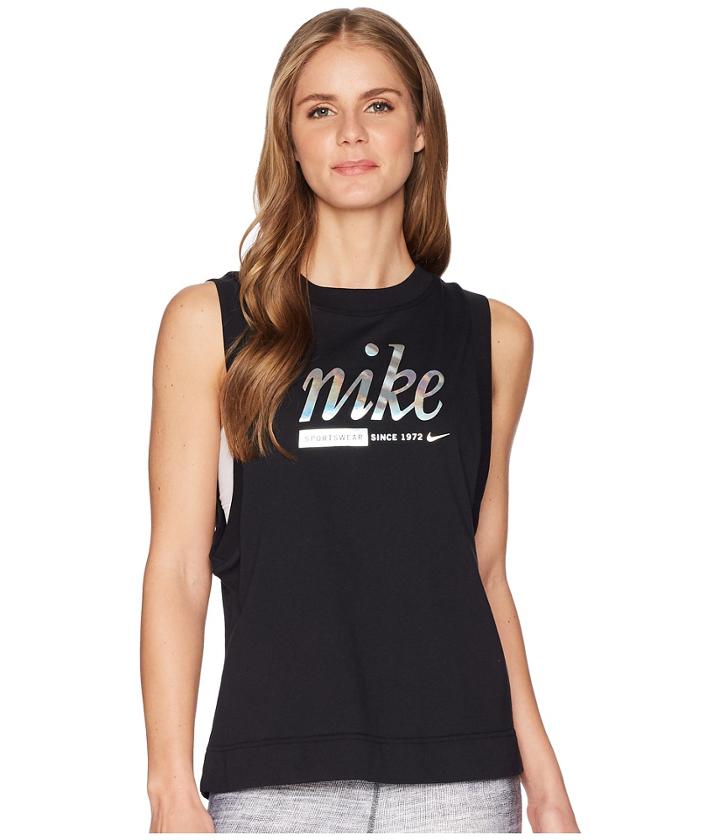 Nike Sportswear Metallic Tank Top (black) Women's Sleeveless