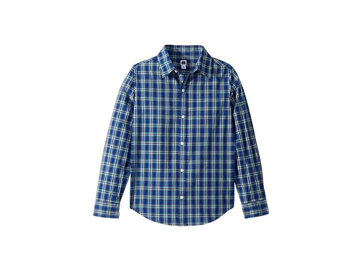 Janie And Jack Long Sleeve Button-up Shirt (toddler/little Kids/big Kids) (green/blue Plaid) Boy's Long Sleeve Button Up