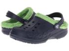 Crocs Kids Baya Fleece Clog (toddler/little Kid) (navy/lime) Girls Shoes