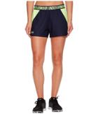 Under Armour New Play Up Shorts (midnight Navy/quirky Lime/quirky Lime) Women's Shorts