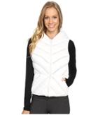 Blanc Noir Mesh Inset Puffer Vest Satin (white) Women's Vest