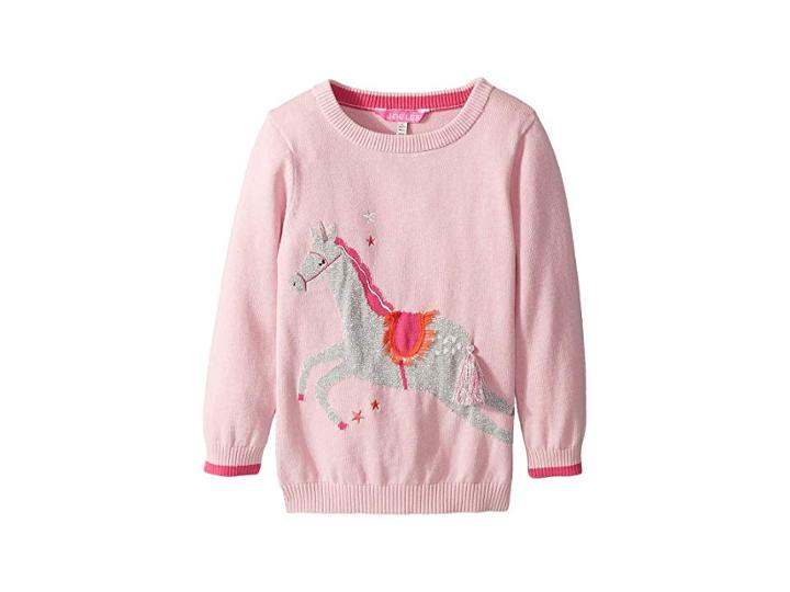 Joules Kids Artwork Sweater (toddler/little Kids/big Kids) (dusk Pink Unicorn) Girl's Sweater