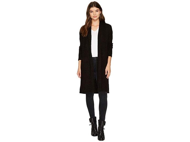 Kensie Textured Boucle Cardigan Ks9k5538 (black) Women's Sweater