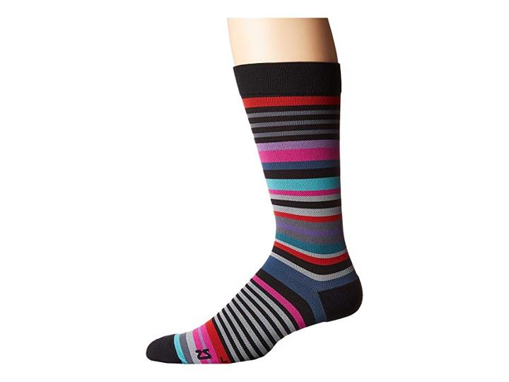 Zensah Best Dressed Socks (black/multi Stripes) Men's Crew Cut Socks Shoes