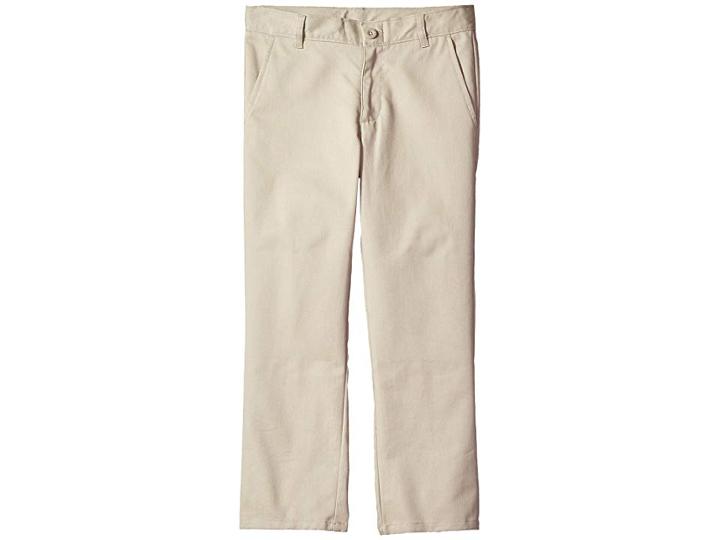 Nautica Kids Husky Flat Front Twill Double Knee Pants (big Kids) (khaki) Boy's Casual Pants