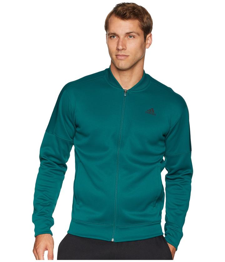 Adidas Team Issue Fleece Bomber (noble Green) Men's Coat