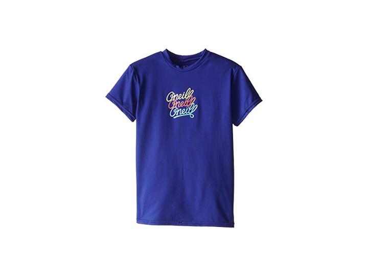 O'neill Kids Skins Short Sleeve Rash Tee (little Kids/big Kids) (cobalt) Girl's Swimwear