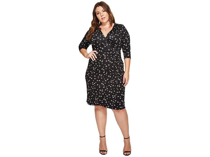 Kiyonna Ciara Cinch Dress (abstract Dot Print) Women's Dress