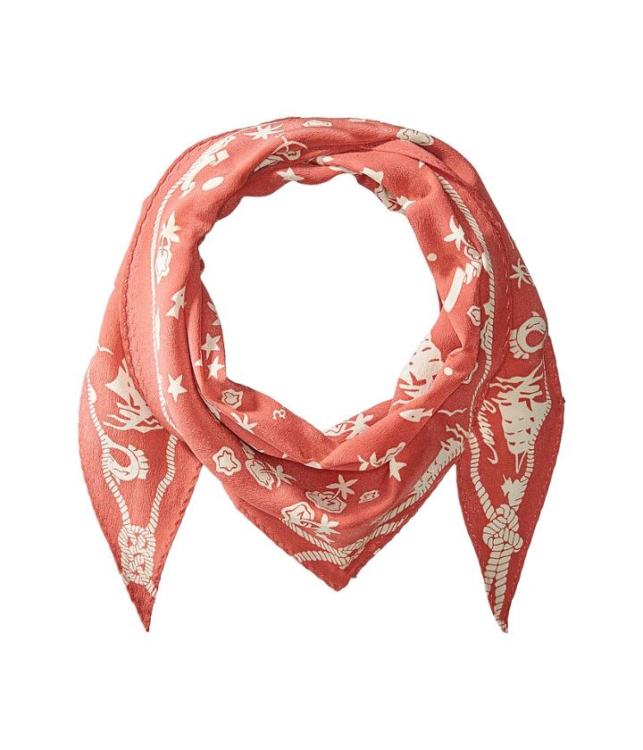 Polo Ralph Lauren Dutch Nautical Diamond Shape Scarf (adirondack Berry/clubhouse Cream) Scarves