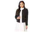 Tommy Hilfiger Tweed Peplum Jacket (black/ivory) Women's Coat