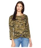 U.s. Polo Assn. Long Sleeve Tie Front Tee Shirt (camo) Women's T Shirt