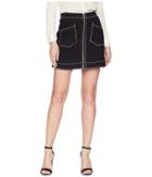 Mcq Contrast Line Skirt (darkest Black) Women's Skirt