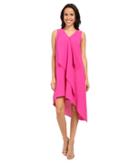 Adrianna Papell Asymmetrical Front Drape Dress (hot Pink) Women's Dress