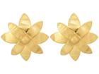 Tory Burch Hammered Metal Willow Stud Earrings (shiny Brass) Earring