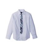 Tommy Hilfiger Kids Long Sleeve Stretch Dot Print W/ Tie (big Kids) (white) Boy's Clothing