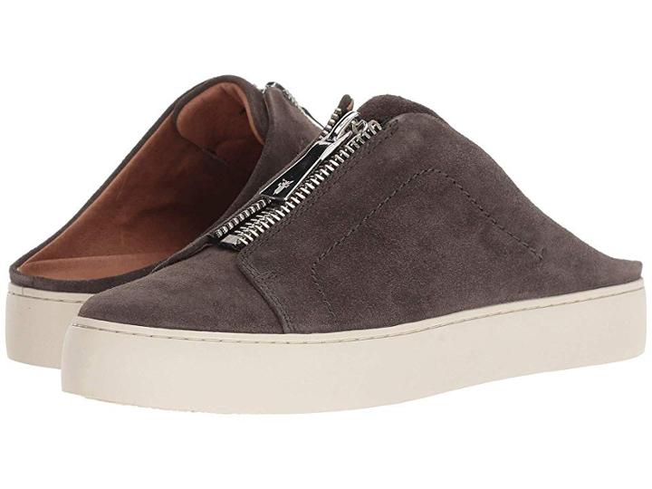 Frye Lena Zip Mule (grigio Soft Oiled Suede) Women's Clog/mule Shoes