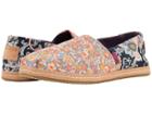Toms Alpargata (navy Mosaic Red Floral Linen) Women's Shoes