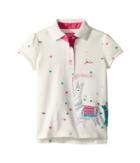 Joules Kids Applique Polo Shirt (toddler/little Kids) (cream Party Parade) Girl's Clothing