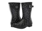 Joules Mid Molly Welly (black Raindrops Rubber) Women's Rain Boots