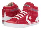 Converse Kids Pro Blaze Strap Hi (little Kid/big Kid) (gym Red/vintage Khaki/white) Kids Shoes