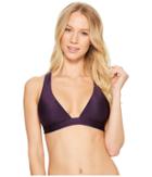 Becca By Rebecca Virtue Reversible Shimmer Halter Top (plum) Women's Swimwear