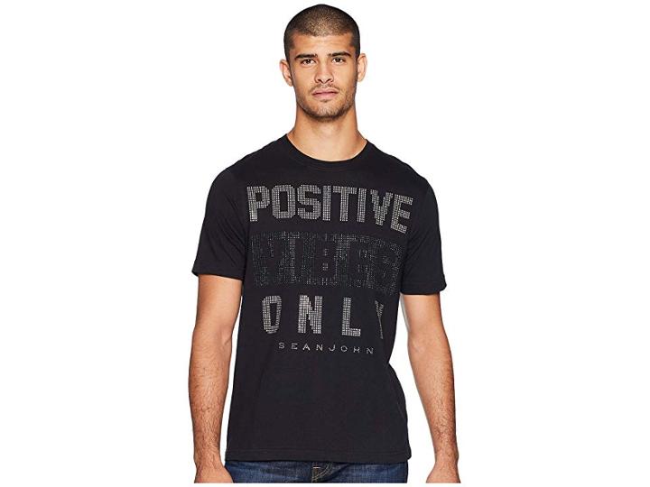Sean John Positive Vibes Only Stud Tee (pm Black) Men's T Shirt