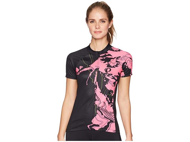 Pearl Izumi Select Escape Short Sleeve Graphic Jersey (black/screaming Pink Mineral) Women's Clothing
