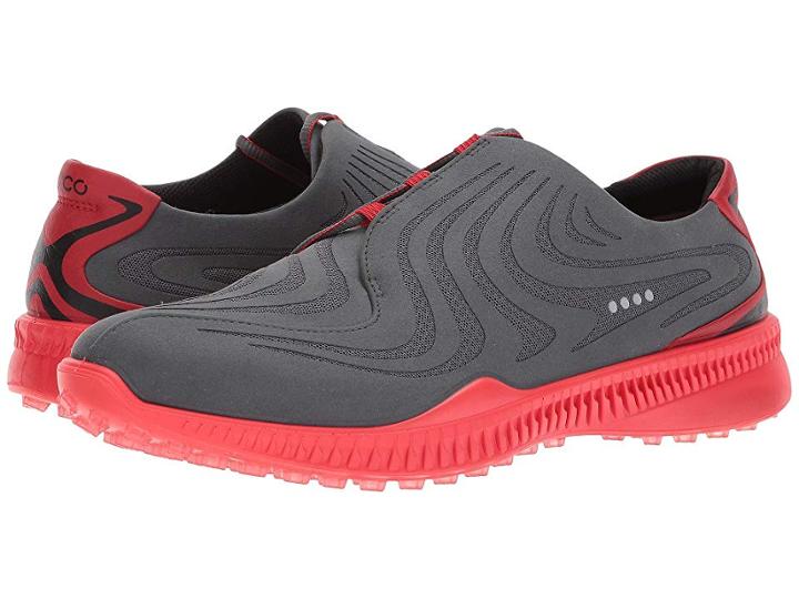 Ecco Golf S-drive (dark Shadow/tomato) Men's Golf Shoes