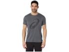 Asics Run Silver Short Sleeve Graphic 3 Top (dark Grey) Men's Workout