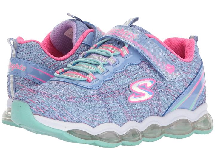 Skechers Kids Glimmer Lights 10833l Lights (little Kid/big Kid) (periwinkle/multi) Girl's Shoes