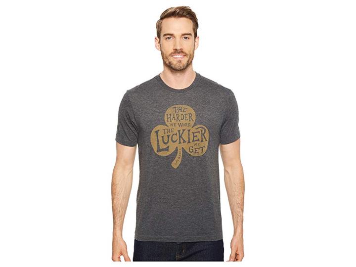 Life Is Good Hard Work Clover Cool Tee (night Black) Men's T Shirt